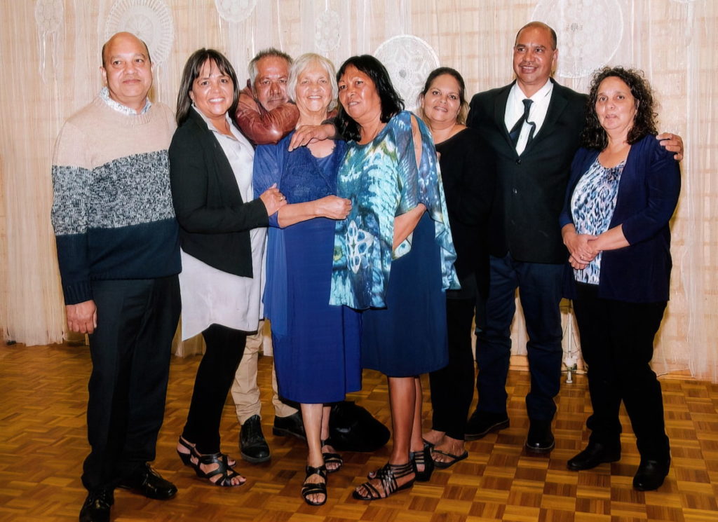 Averil Dean with her children at her grandson Daniel's wedding in Leeman, 2016