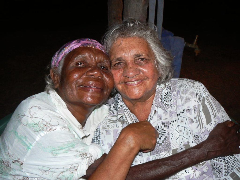Averil with Cecilia Bennett in Bidyandaga, near Broome — displaying the special quality of friendship.