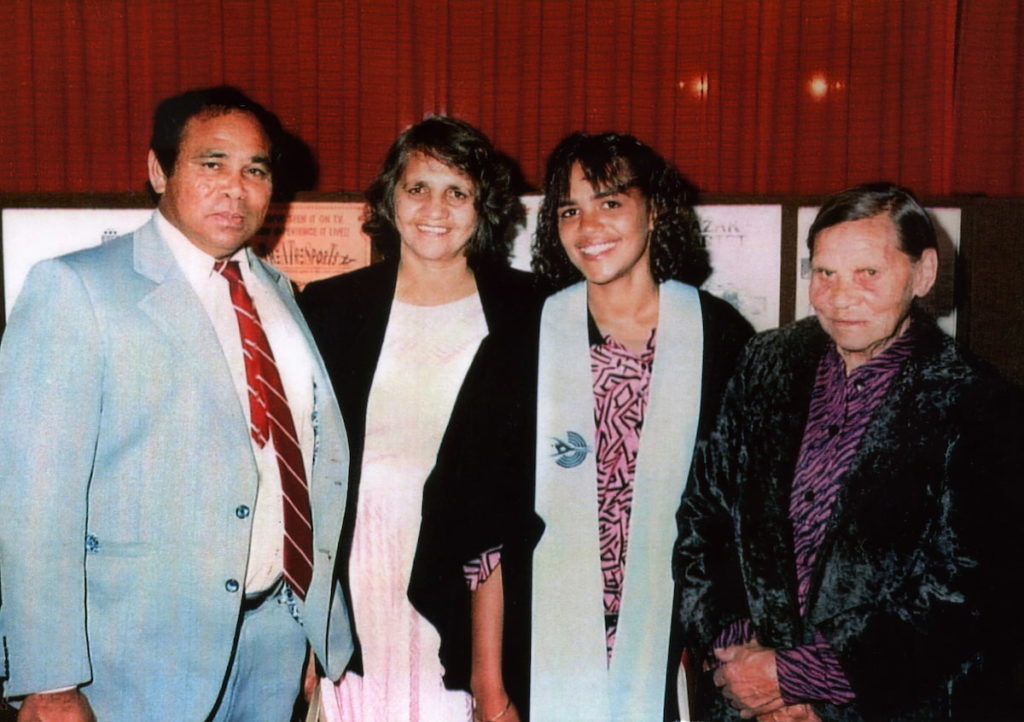 Husband Kenny with Averil, daughter Sandra and mother Elsie Williams attending Sandra’s graduation from the WA College of Advanced Education – Mt Lawley Campus, 1986