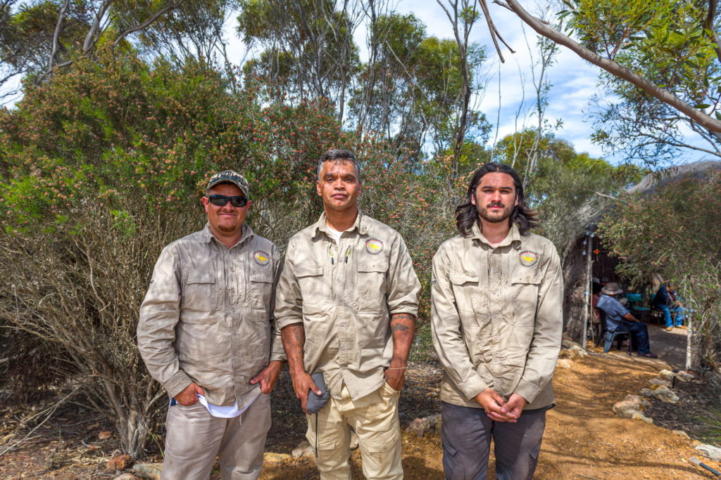 Image of Nowanup Rangers Mark Williams, Nigel Eades and Robert Eades