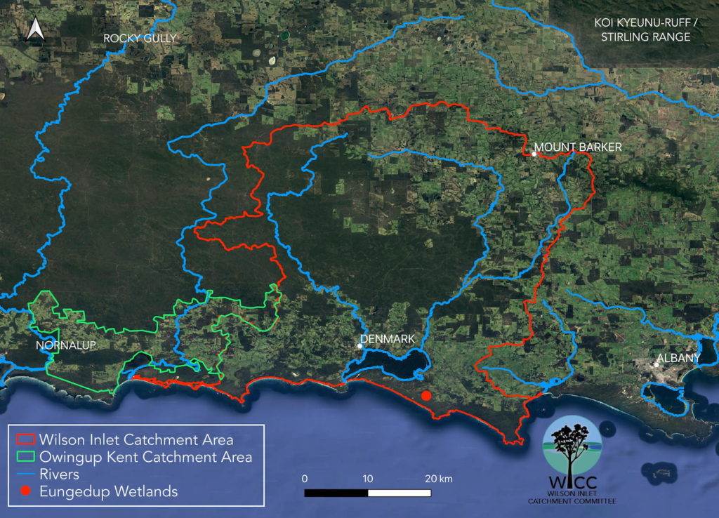 Image of the Wilson Inlet catchment and now the Owingup Kent Catchment are the focus of WICC’s work. 